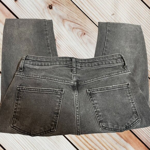 Free People High-Rise Raw Hem Straight Jeans - Picture 5 of 7